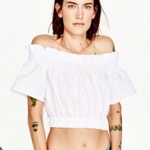 Zara off the shoulder crop top XS - Picture 1 of 6